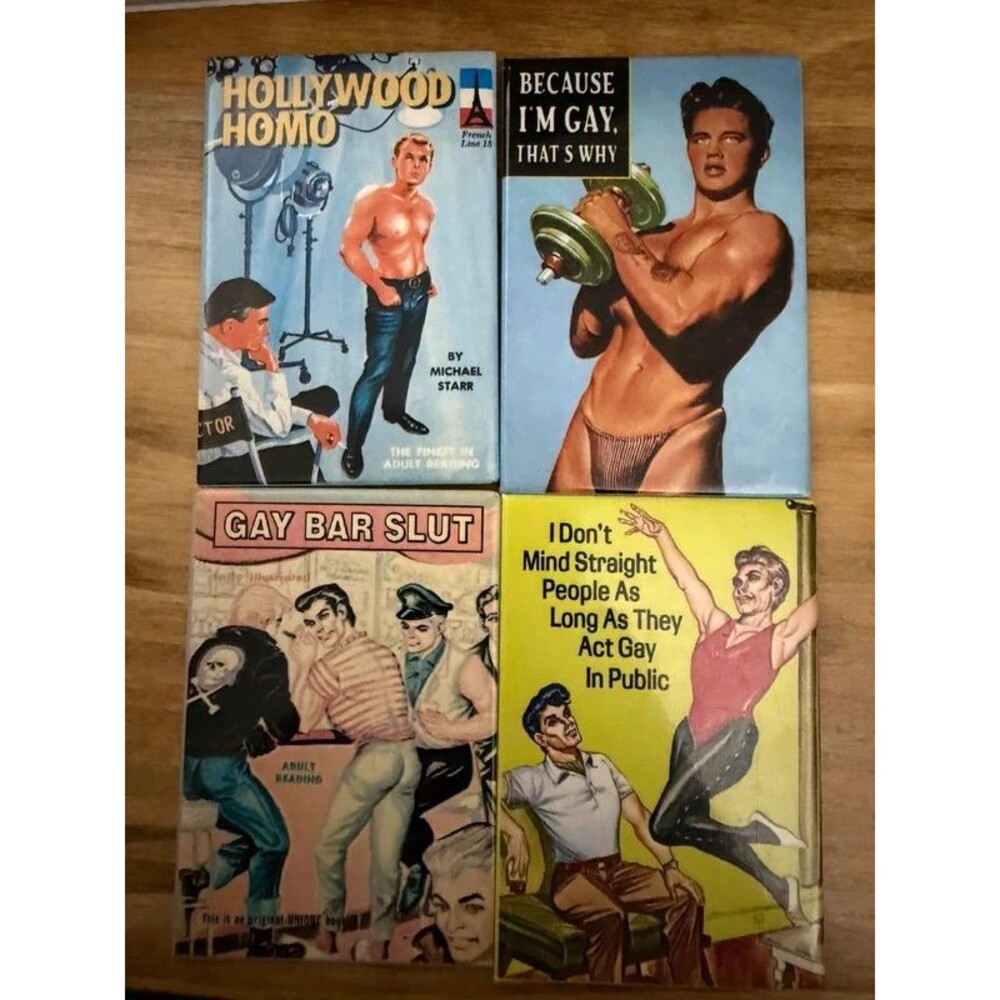 Vintage Gay Pulp Cover Magnet Lot 4